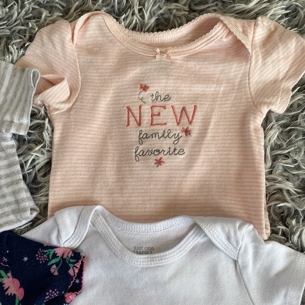 Baby Girl Short Sleeve Onesie Bundle Size 3-6 months